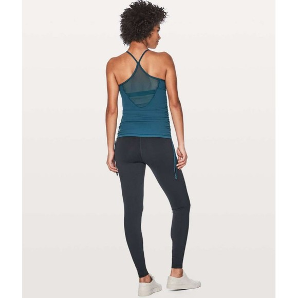 Lululemon Womens Full Freedom Yoga Tank Size 4 in Nile Blue Nulu Cinch Up Sides - Picture 4 of 16
